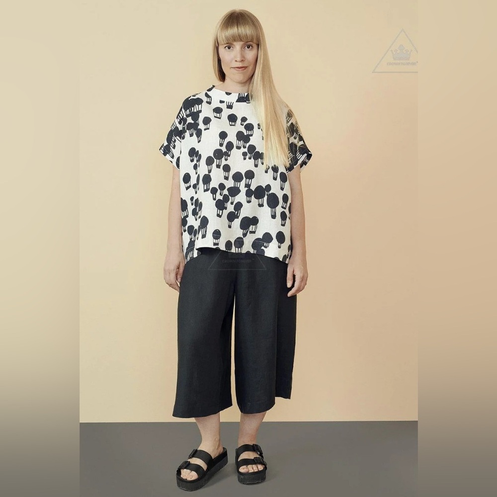 Papu black Linen Culottes NWT!!